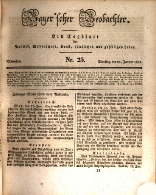 Bayer'scher Beobachter Dienstag 25. Januar 1831