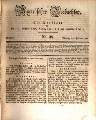 Bayer'scher Beobachter Montag 7. Februar 1831