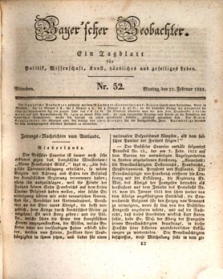 Bayer'scher Beobachter Montag 21. Februar 1831