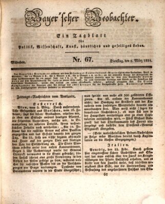 Bayer'scher Beobachter Dienstag 8. März 1831