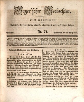 Bayer'scher Beobachter Samstag 12. März 1831