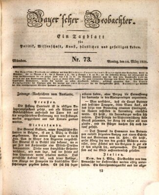 Bayer'scher Beobachter Montag 14. März 1831