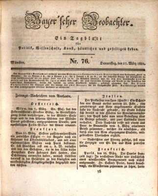 Bayer'scher Beobachter Donnerstag 17. März 1831