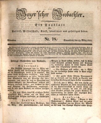 Bayer'scher Beobachter Samstag 19. März 1831