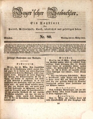 Bayer'scher Beobachter Montag 21. März 1831