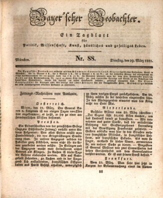 Bayer'scher Beobachter Dienstag 29. März 1831