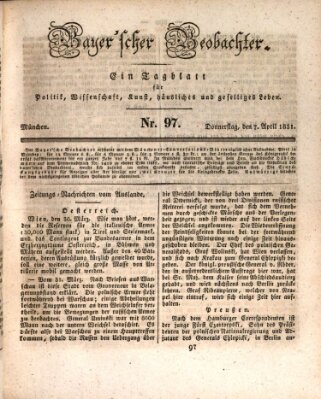 Bayer'scher Beobachter Donnerstag 7. April 1831