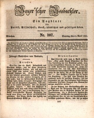 Bayer'scher Beobachter Sonntag 17. April 1831