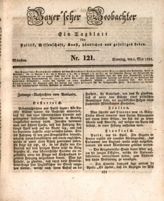 Bayer'scher Beobachter Sonntag 1. Mai 1831