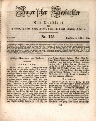 Bayer'scher Beobachter Dienstag 3. Mai 1831