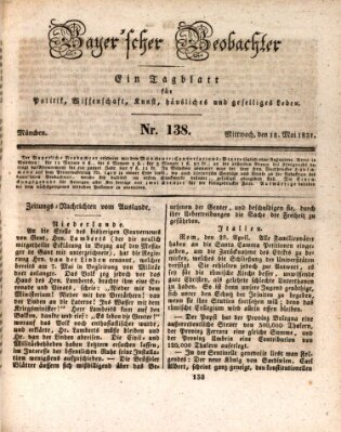 Bayer'scher Beobachter Mittwoch 18. Mai 1831