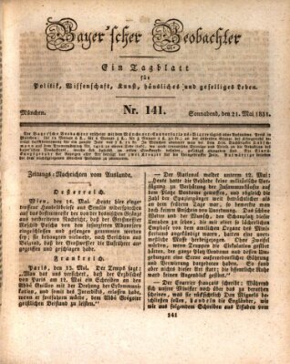 Bayer'scher Beobachter Samstag 21. Mai 1831