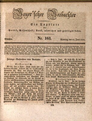 Bayer'scher Beobachter Sonntag 12. Juni 1831