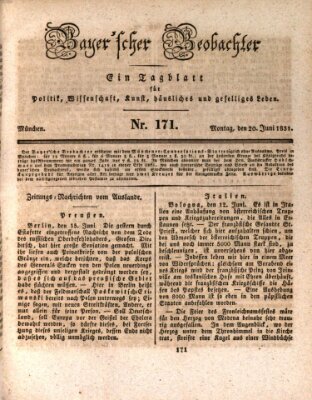 Bayer'scher Beobachter Montag 20. Juni 1831