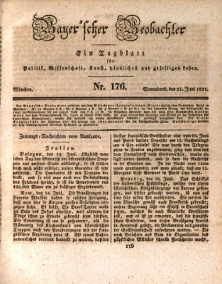 Bayer'scher Beobachter Samstag 25. Juni 1831