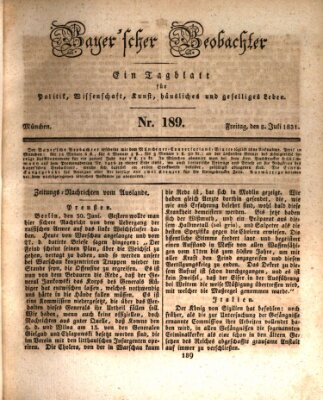 Bayer'scher Beobachter Freitag 8. Juli 1831