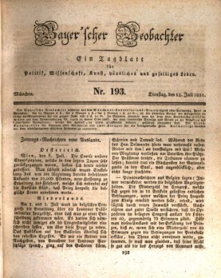 Bayer'scher Beobachter Dienstag 12. Juli 1831