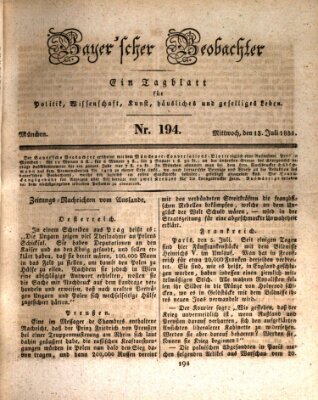 Bayer'scher Beobachter Mittwoch 13. Juli 1831