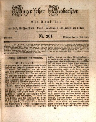 Bayer'scher Beobachter Mittwoch 20. Juli 1831