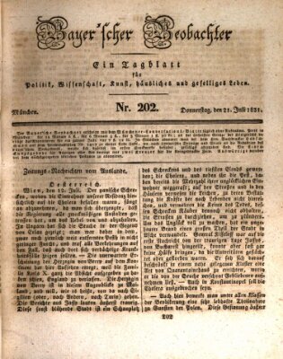 Bayer'scher Beobachter Donnerstag 21. Juli 1831