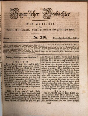 Bayer'scher Beobachter Donnerstag 4. August 1831