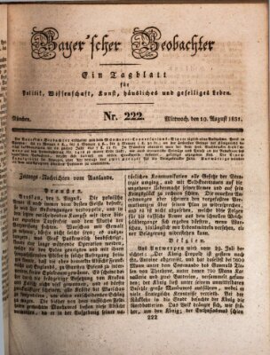 Bayer'scher Beobachter Mittwoch 10. August 1831