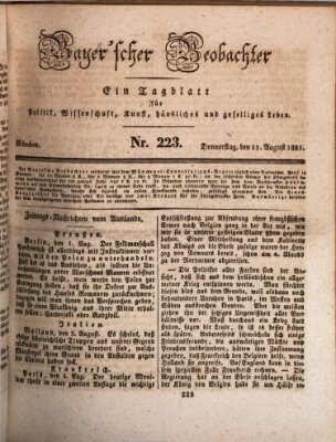 Bayer'scher Beobachter Donnerstag 11. August 1831