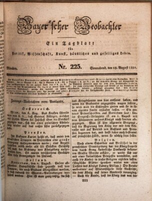 Bayer'scher Beobachter Samstag 13. August 1831