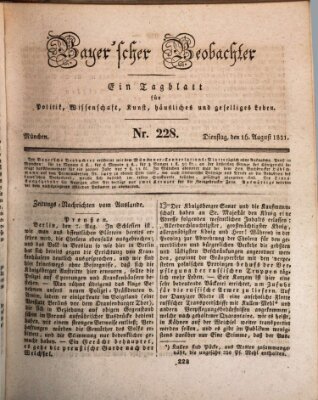 Bayer'scher Beobachter Dienstag 16. August 1831