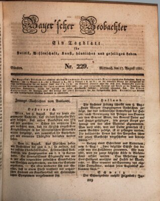 Bayer'scher Beobachter Mittwoch 17. August 1831