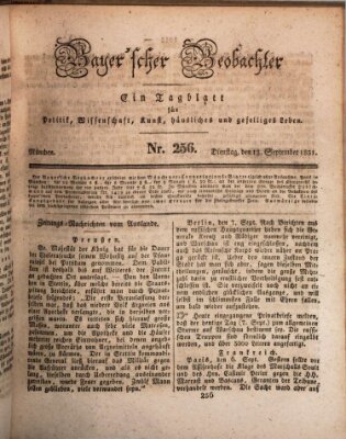 Bayer'scher Beobachter Dienstag 13. September 1831