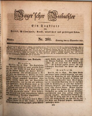 Bayer'scher Beobachter Sonntag 18. September 1831