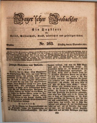 Bayer'scher Beobachter Dienstag 20. September 1831