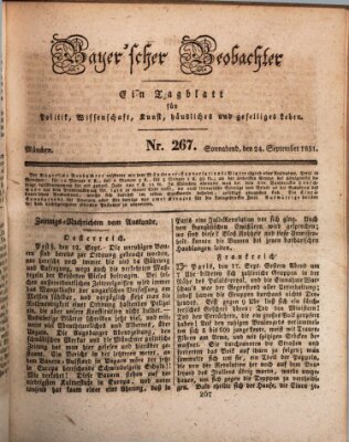 Bayer'scher Beobachter Samstag 24. September 1831