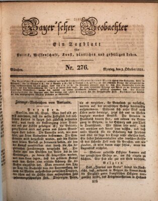 Bayer'scher Beobachter Montag 3. Oktober 1831