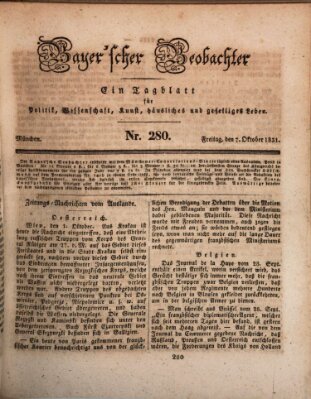 Bayer'scher Beobachter Freitag 7. Oktober 1831