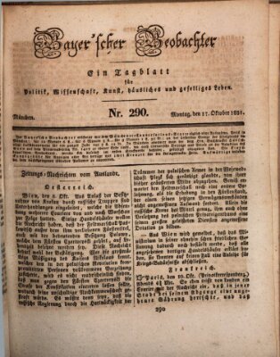 Bayer'scher Beobachter Montag 17. Oktober 1831