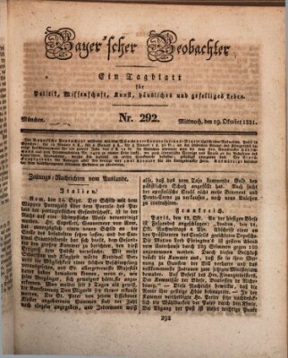 Bayer'scher Beobachter Mittwoch 19. Oktober 1831