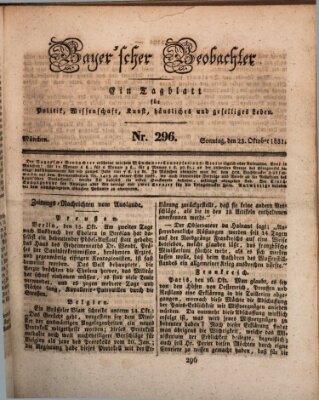 Bayer'scher Beobachter Sonntag 23. Oktober 1831