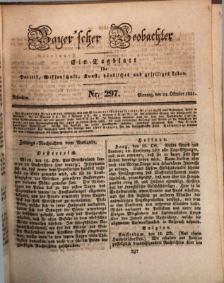 Bayer'scher Beobachter Montag 24. Oktober 1831