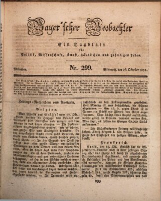 Bayer'scher Beobachter Mittwoch 26. Oktober 1831