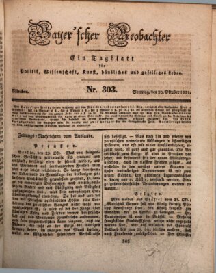 Bayer'scher Beobachter Sonntag 30. Oktober 1831