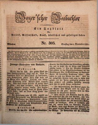 Bayer'scher Beobachter Dienstag 1. November 1831