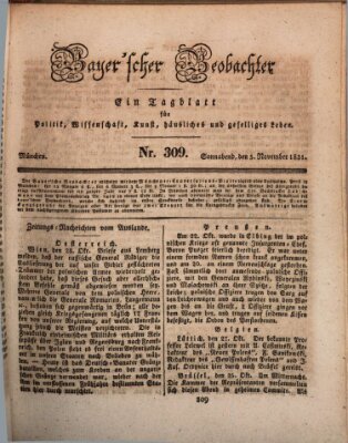 Bayer'scher Beobachter Samstag 5. November 1831