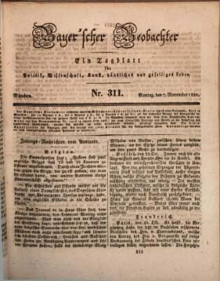 Bayer'scher Beobachter Montag 7. November 1831