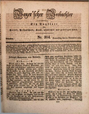 Bayer'scher Beobachter Donnerstag 10. November 1831