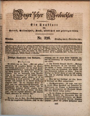 Bayer'scher Beobachter Dienstag 22. November 1831