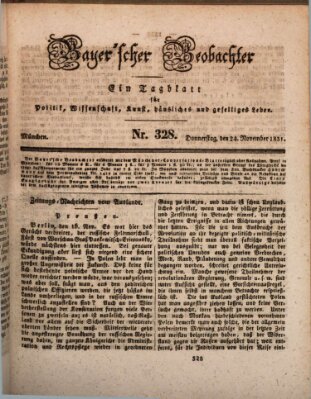 Bayer'scher Beobachter Donnerstag 24. November 1831