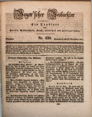 Bayer'scher Beobachter Samstag 26. November 1831