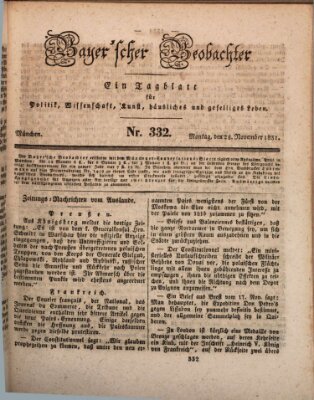 Bayer'scher Beobachter Montag 28. November 1831